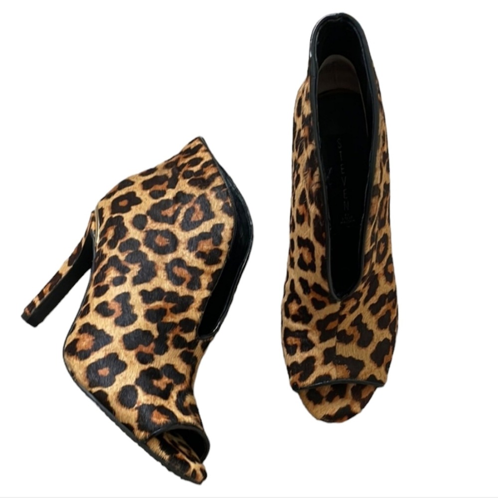 Steve Leopard‎ Print Open Toe Stiletto Heel Booties Ankle Boots Animal Print 8